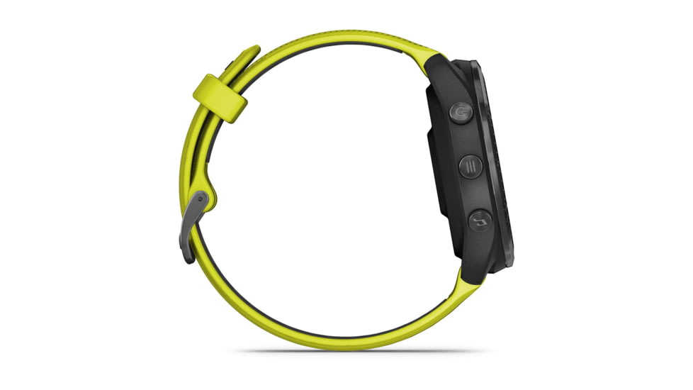 Garmin Forerunner 965, Carbon Gray DLC Titanium Bezel w/ Black Case and Amp Yellow/Black Silicone Band, 010-02809-02