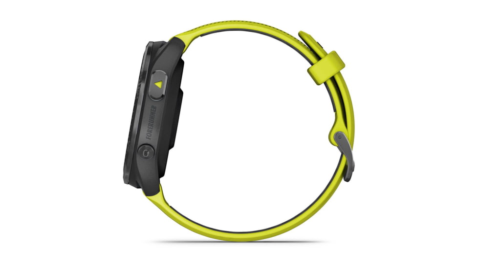 Garmin Forerunner 965, Carbon Gray DLC Titanium Bezel w/ Black Case and Amp Yellow/Black Silicone Band, 010-02809-02