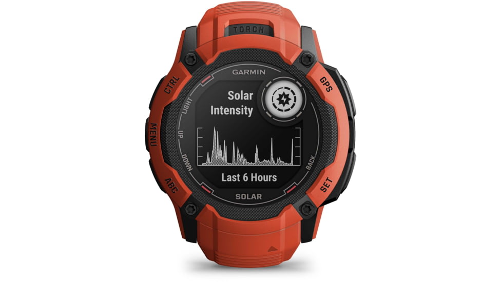 Garmin Instinct 2X Solar Watch, Flame Red, 010-02805-11