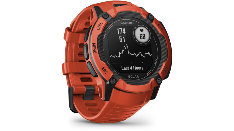 Garmin Instinct 2X Solar Watch, Flame Red, 010-02805-11