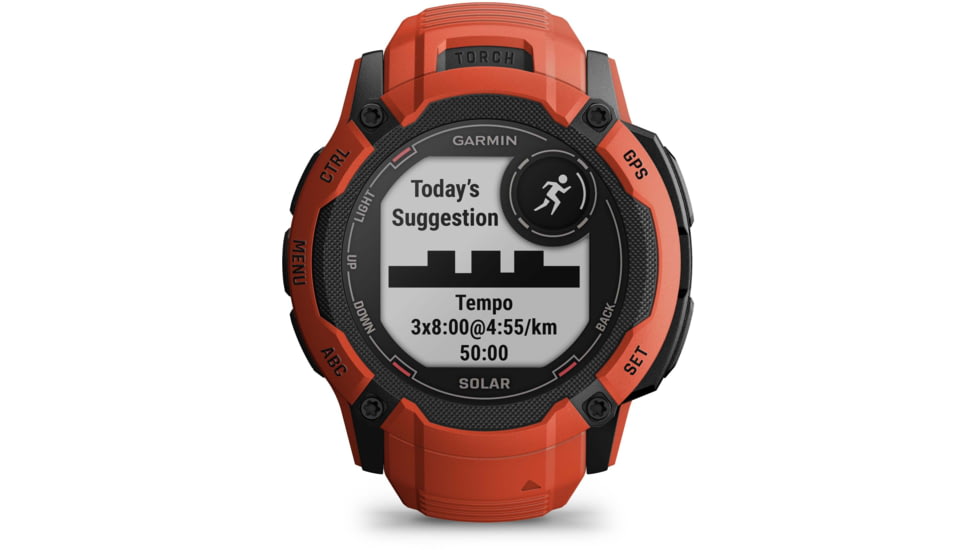 Garmin Instinct 2X Solar Watch, Flame Red, 010-02805-11