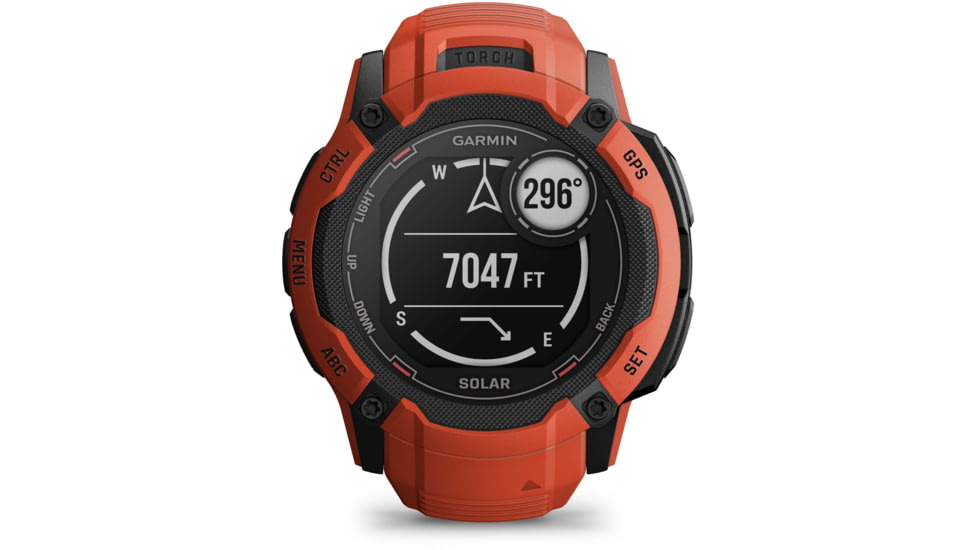 Garmin Instinct 2X Solar Watch, Flame Red, 010-02805-11