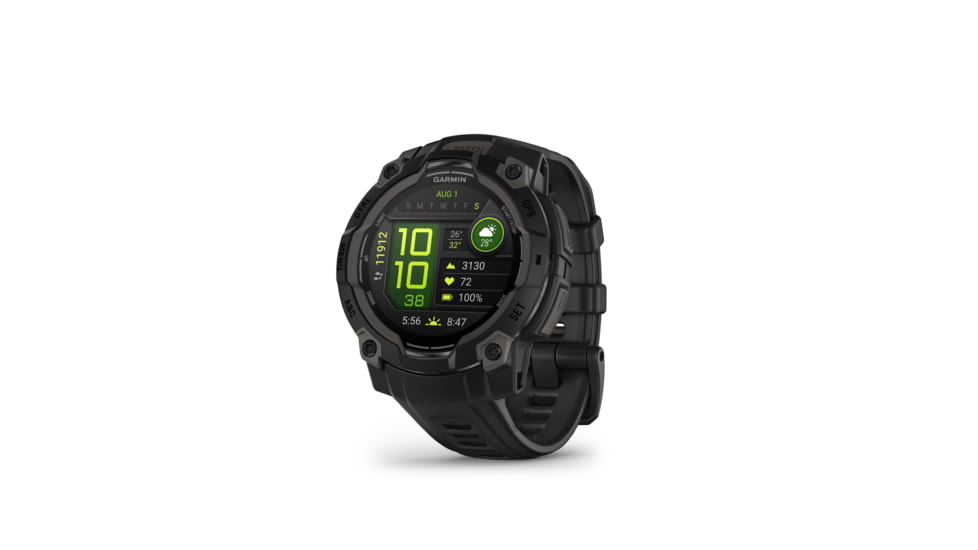 Garmin Instinct 3 Amoled GPS Watch, 45mm dia, Black, 010-02936-00