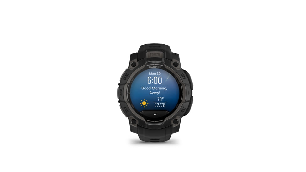 Garmin Instinct 3 Amoled GPS Watch, 45mm dia, Black, 010-02936-00