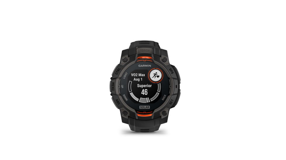 Garmin Instinct 3 Solar GPS Watch, 45mm dia, Black, 010-02934-00