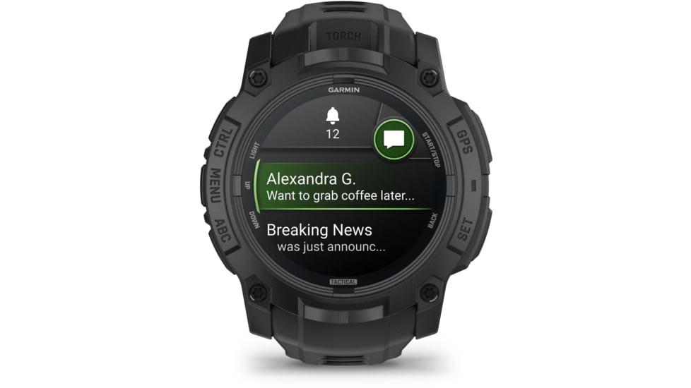 Garmin Instinct 3 Amoled Tactical Watch, Black, 50mm, Polymer/Aluminum, Black, Silicone, 010-03020-50