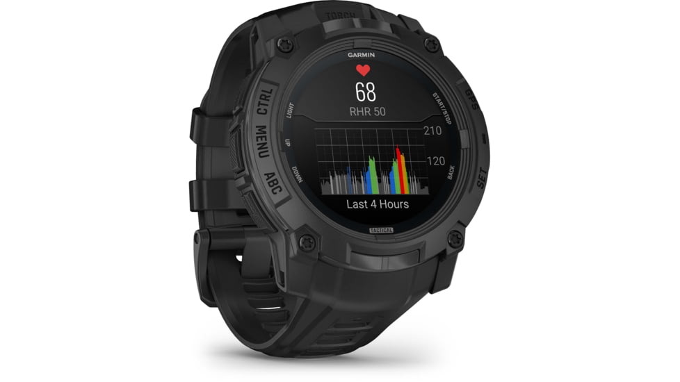 Garmin Instinct 3 Amoled Tactical Watch, Black, 50mm, Polymer/Aluminum, Black, Silicone, 010-03020-50