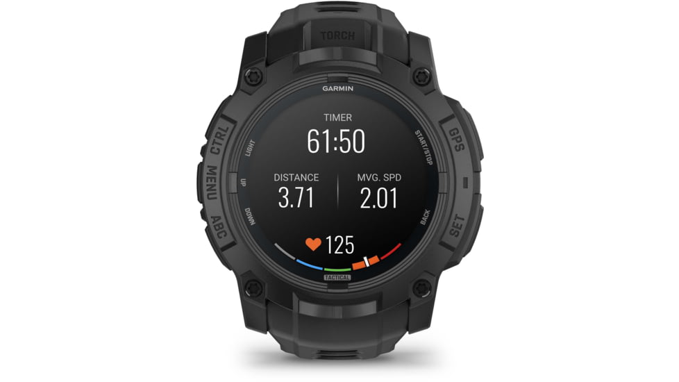 Garmin Instinct 3 Amoled Tactical Watch, Black, 50mm, Polymer/Aluminum, Black, Silicone, 010-03020-50