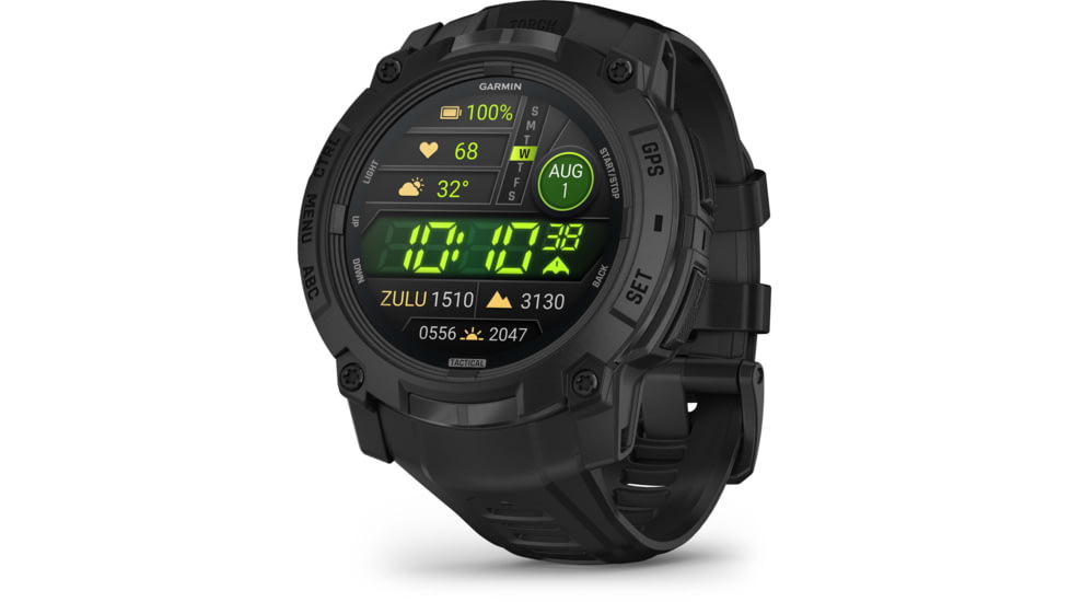 Garmin Instinct 3 Amoled Tactical Watch, Black, 50mm, Polymer/Aluminum, Black, Silicone, 010-03020-50