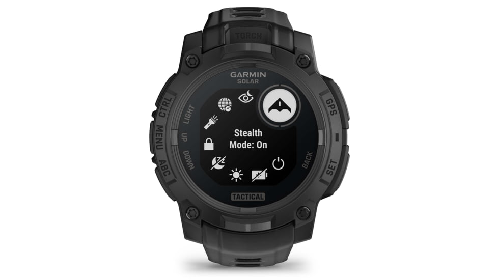 Garmin Instinct 3 Solar Tactical Watch, Black, 45mm, Polymer/Aluminum, Black, Silicone, 010-02934-50