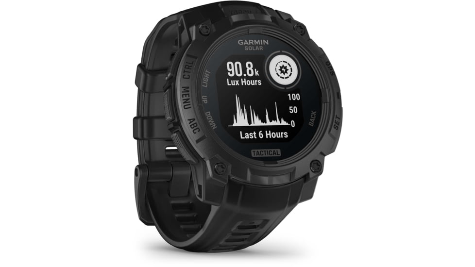 Garmin Instinct 3 Solar Tactical Watch, Black, 45mm, Polymer/Aluminum, Black, Silicone, 010-02934-50