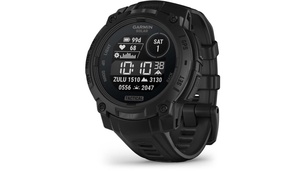 Garmin Instinct 3 Solar Tactical Watch, Black, 45mm, Polymer/Aluminum, Black, Silicone, 010-02934-50