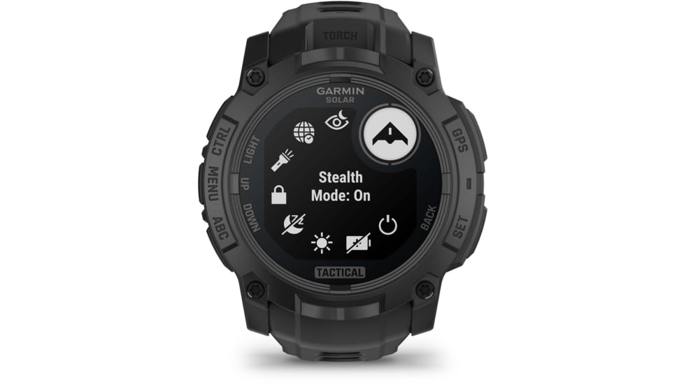 Garmin Instinct 3 Solar Tactical Watch, Black, 50mm, Polymer/Aluminum, Black, Silicone, 010-02935-50