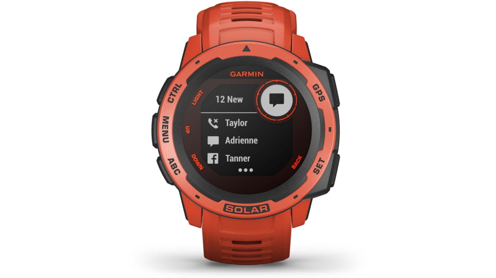 Garmin Instinct Solar Watch, Flame Red, 010-02293-21