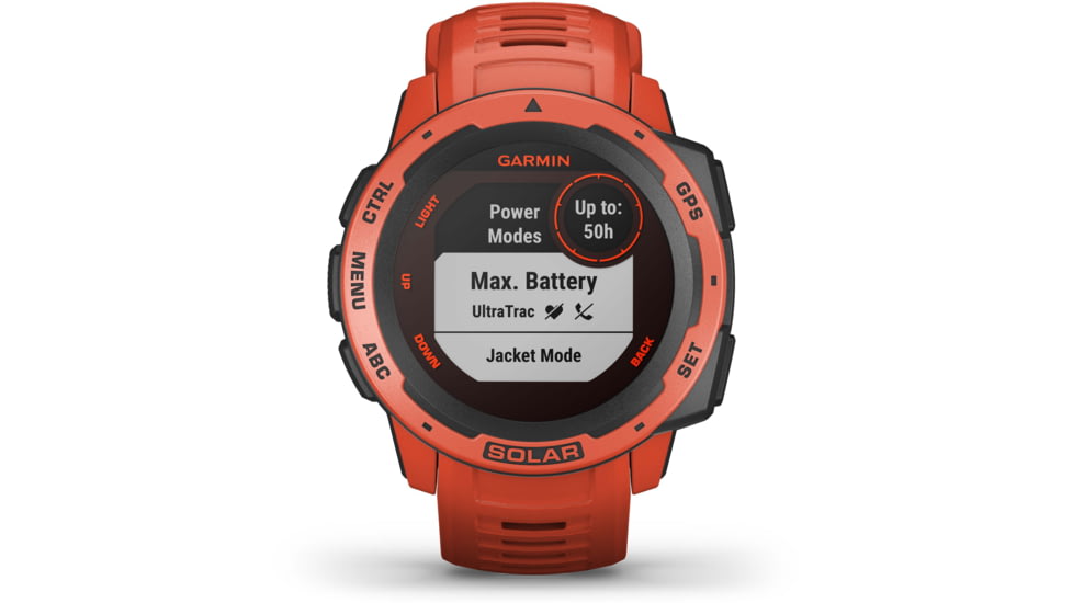 Garmin Instinct Solar Watch, Flame Red, 010-02293-21