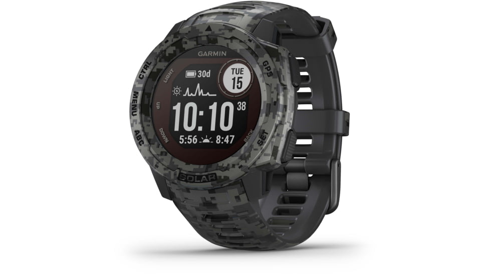 Garmin Instinct Solar Watch - Sportsman Edition, Graphite Camo, 010-02293-15