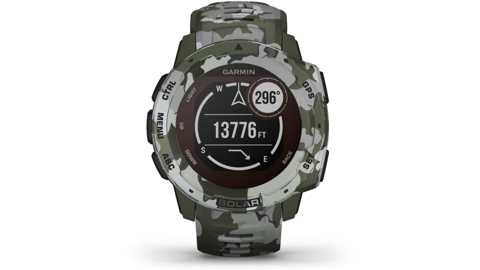 Garmin Instinct Solar Watch - Sportsman Edition, Lichen Camo, 010-02293-16