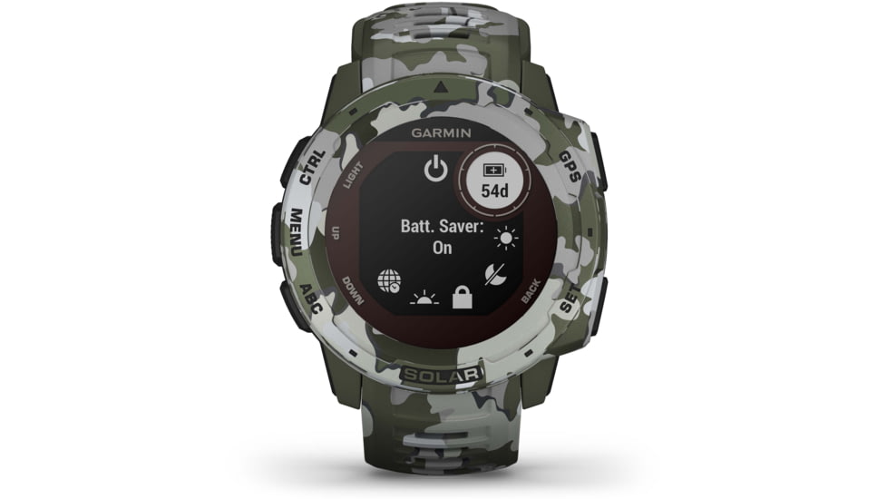 Garmin Instinct Solar Watch - Sportsman Edition, Lichen Camo, 010-02293-16