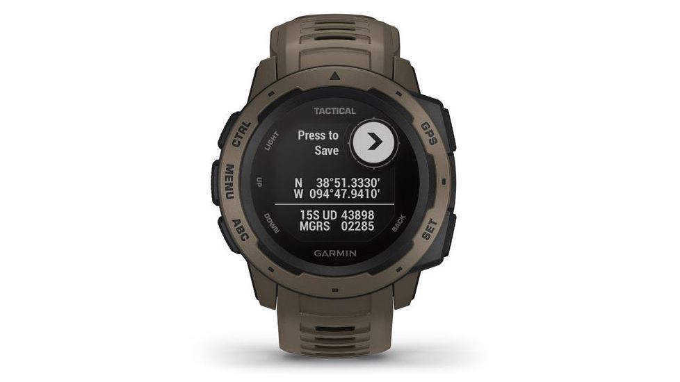 Garmin Instinct Tactical GPS Watch, Coyote Tan, 010-02064-71