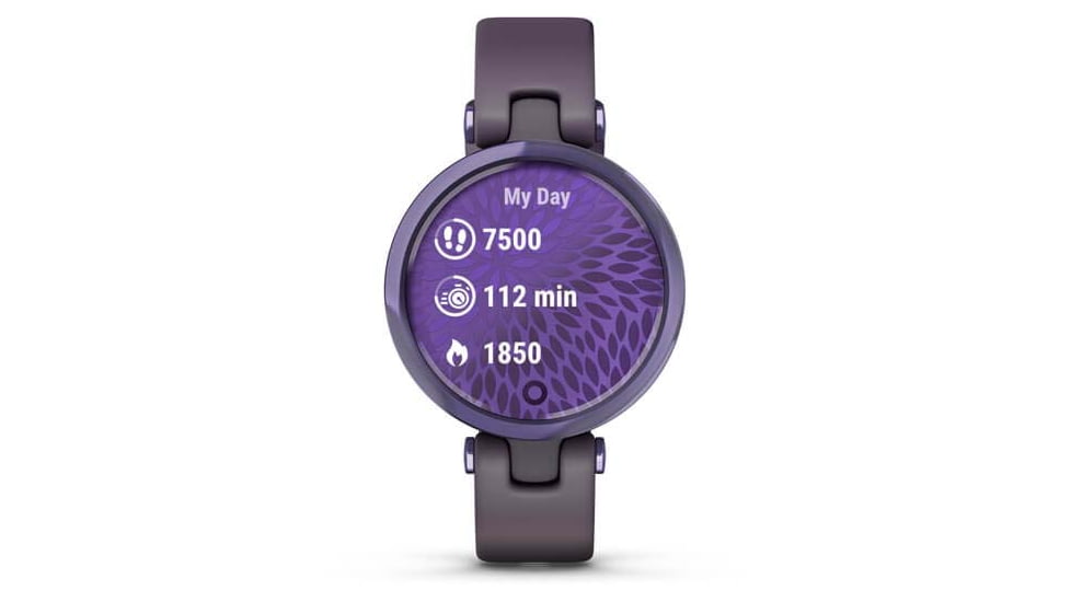 Garmin Lily Smartwatch - Womens, Black Currant / Deep Orchid Silicone, 010-02384-02