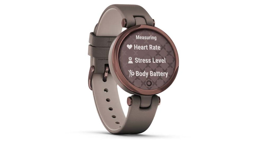 Garmin Lily Smartwatch - Womens, Cocoa / Paloma Leather, 010-02384-A0