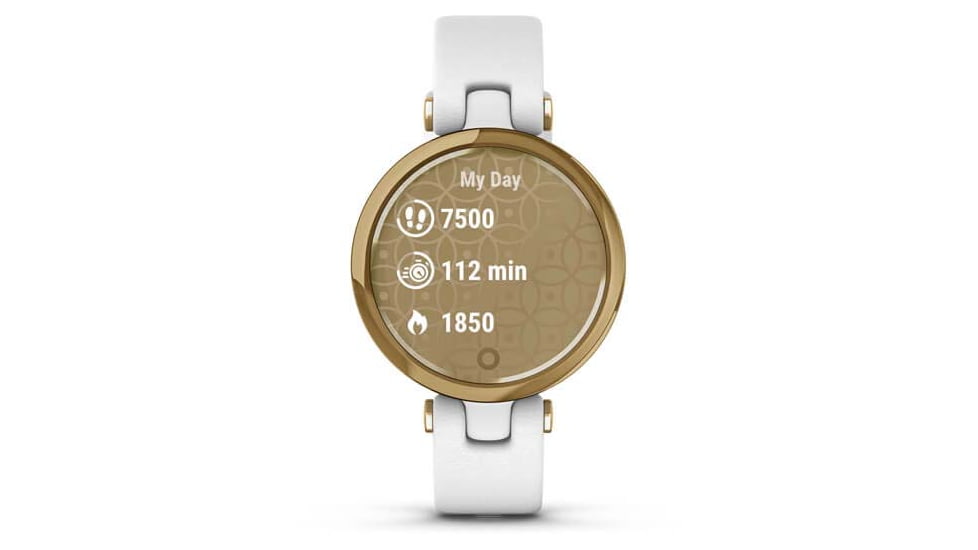 Garmin Lily Smartwatch - Womens, Light Gold / White Leather, 010-02384-A3