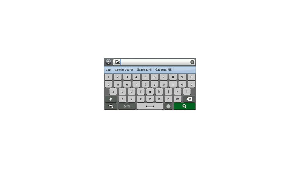 Opplanet Garmin nuvi 2475LT Search Input Screen Image