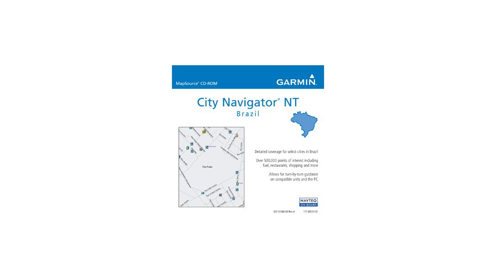Garmin On the Road Maps GPS City Navigator Brazil NT