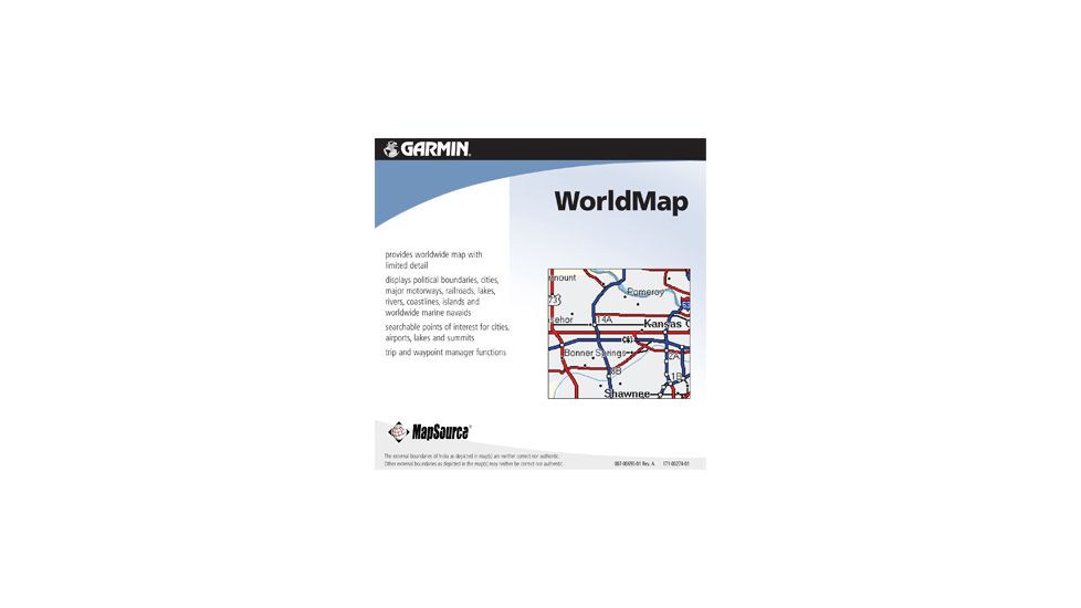 Garmin On the Road Maps GPS MapSource WorldMap CD ROM 010-10215-01 w/ Free S&amp;H
