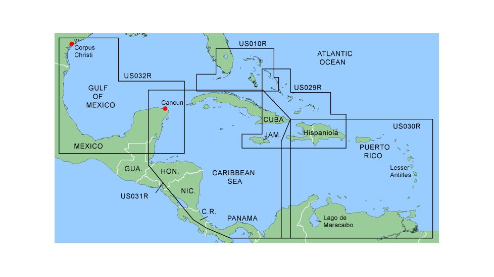 Garmin On The Water GPS Cartography BlueChart: Caribbean &amp; Central America Regular Map w/ Free S&amp;H