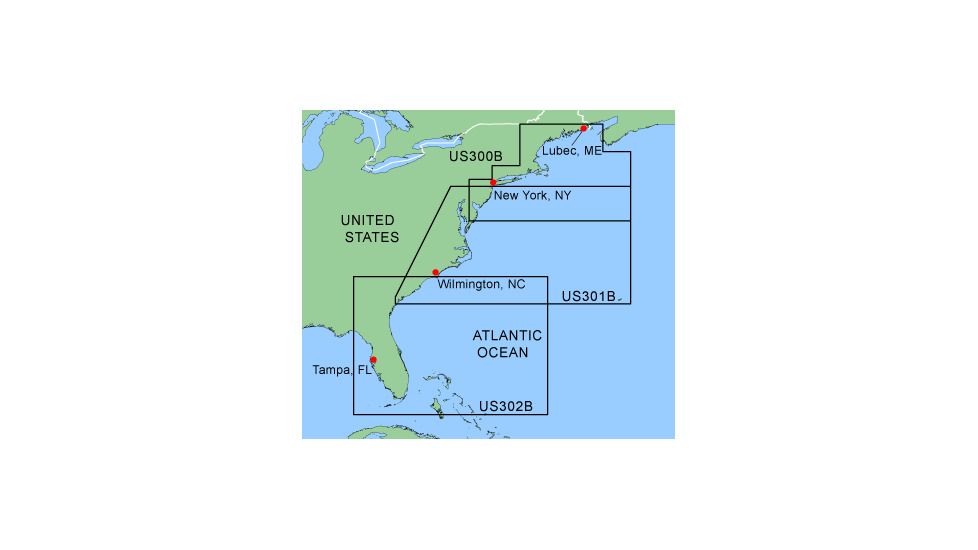 Garmin On The Water GPS Cartography BlueChart: East Coast Bathymetric Map w/ Free S&amp;H