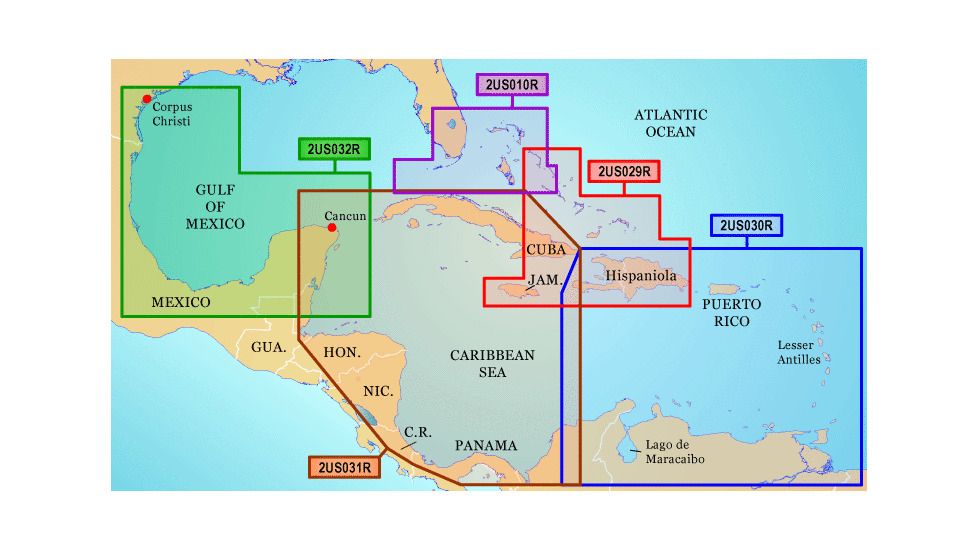 Garmin On The Water GPS Cartography BlueChart g2: Caribbean &amp; Central America Regular Map w/ Free S&amp;H