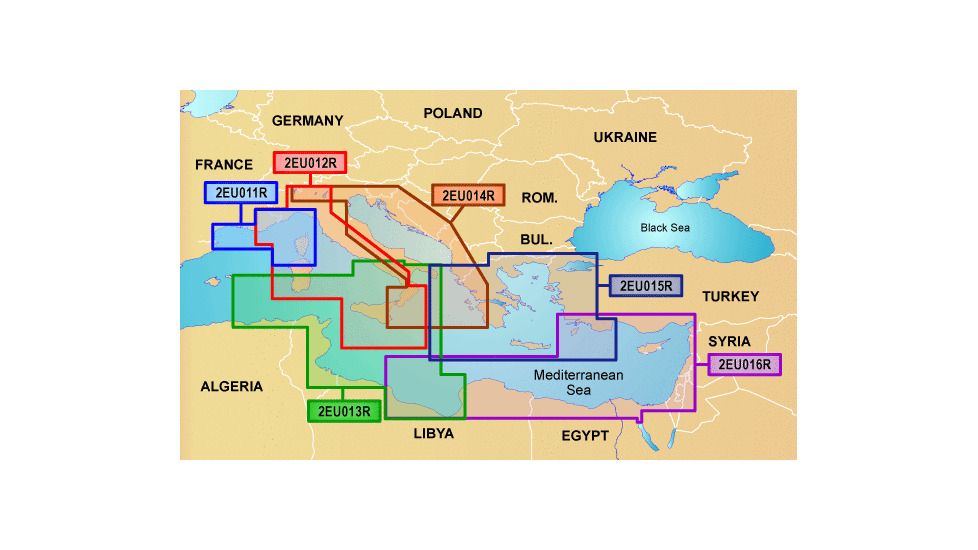 Garmin On The Water GPS Cartography BlueChart g2: Mediterranean Regular Map w/ Free S&amp;H