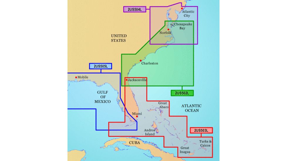 Garmin On The Water GPS Cartography BlueChart g2: Southeast Coast Large Map w/ Free S&amp;H