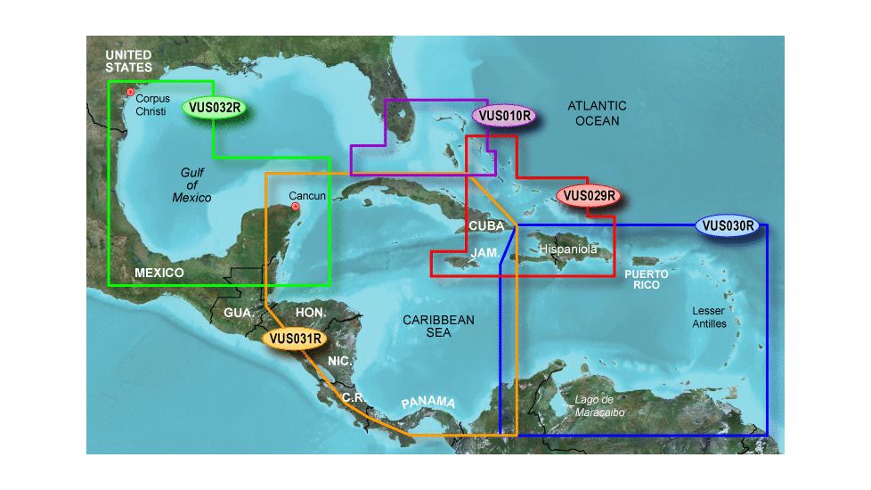 Garmin On The Water GPS Cartography BlueChart g2 Vision: Caribbean &amp; Central America Regular Map w/ Free S&amp;H
