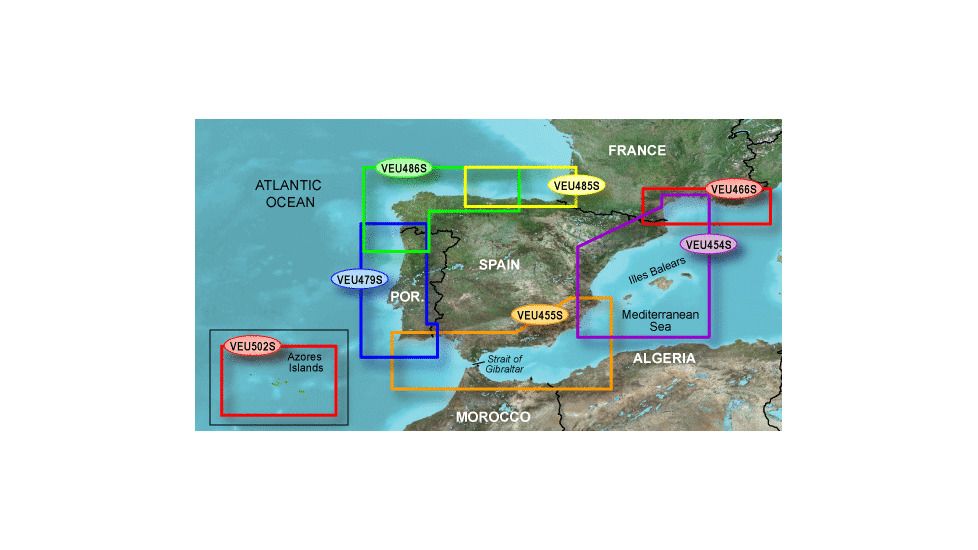 Garmin On The Water GPS Cartography BlueChart g2 Vision: Europe South Atlantic Coast Small Map w/ Free S&amp;H