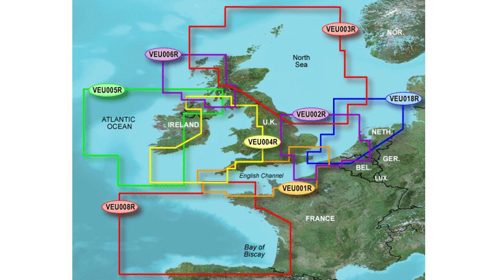 Garmin On The Water GPS Cartography BlueChart g2 Vision: UK/Ireland/France Regular Map w/ Free S&amp;H