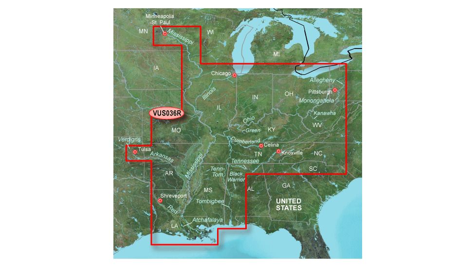 Garmin On The Water GPS Cartography BlueChart g2 Vision: US Inland Rivers Map 010-C0737-00 w/ Free S&amp;H