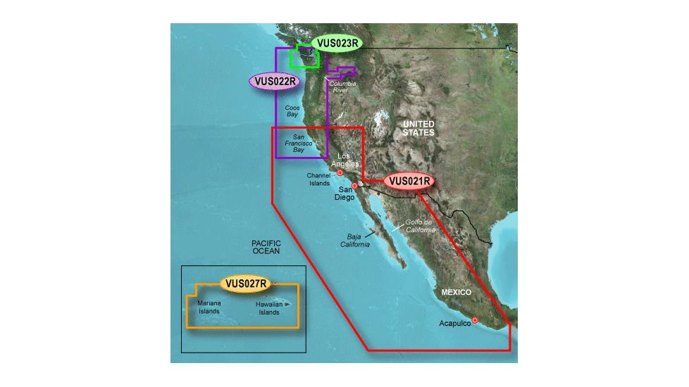 Garmin On The Water GPS Cartography BlueChart g2 Vision: West Coast Regular (including Hawaii) Map w/ Free S&amp;H