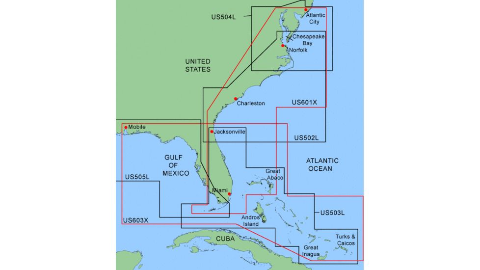 Garmin On The Water GPS Cartography BlueChart: Southeast Coast Large &amp; Extra Large Map w/ Free S&amp;H