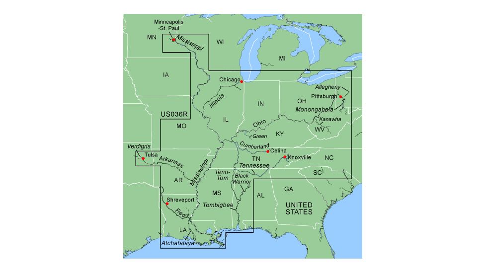 Garmin On The Water GPS Cartography BlueChart: US Inland Rivers Map w/ Free S&amp;H