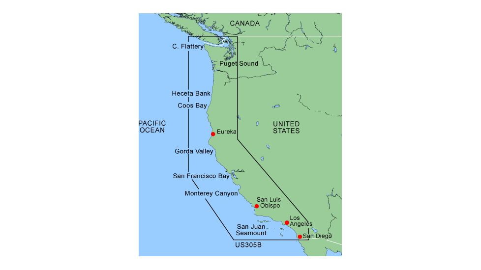 Garmin On The Water GPS Cartography BlueChart: West Coast Bathymetric Map 010-C0888-00 w/ Free S&amp;H