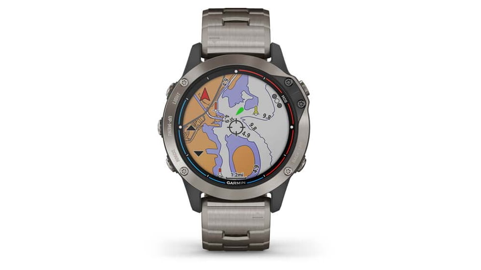 Garmin Quatix 6 Titanium Watch 47mm - Sapphire Edtion, w/ Ti Band, Gray, 010-02158-94