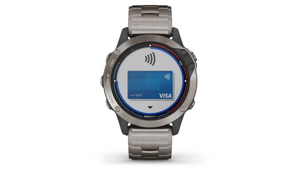 Garmin Quatix 6 Titanium Watch 47mm - Sapphire Edtion, w/ Ti Band, Gray, 010-02158-94