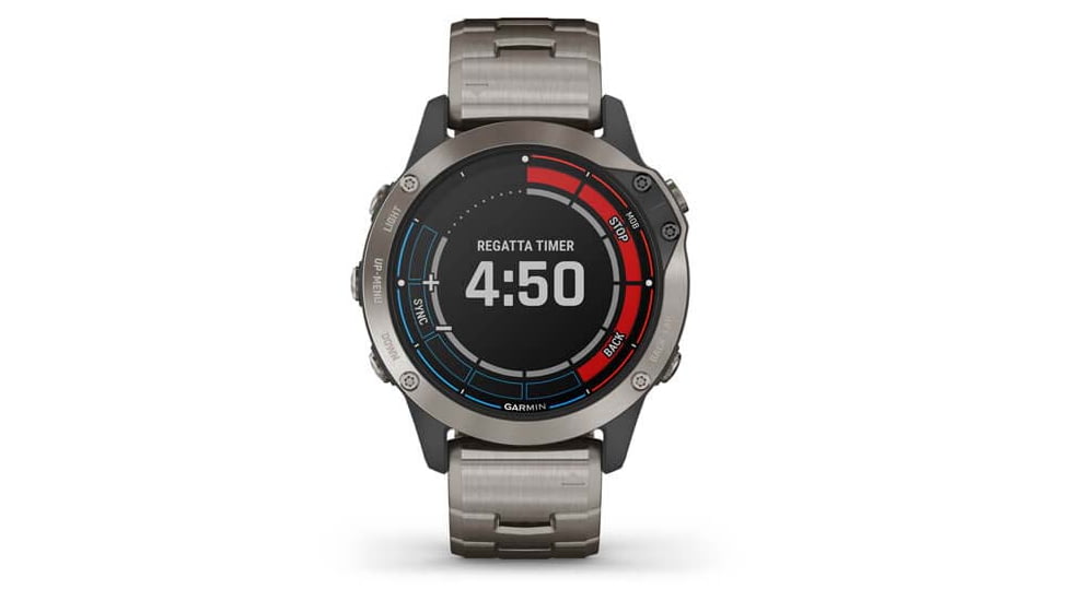 Garmin Quatix 6 Titanium Watch 47mm - Sapphire Edtion, w/ Ti Band, Gray, 010-02158-94
