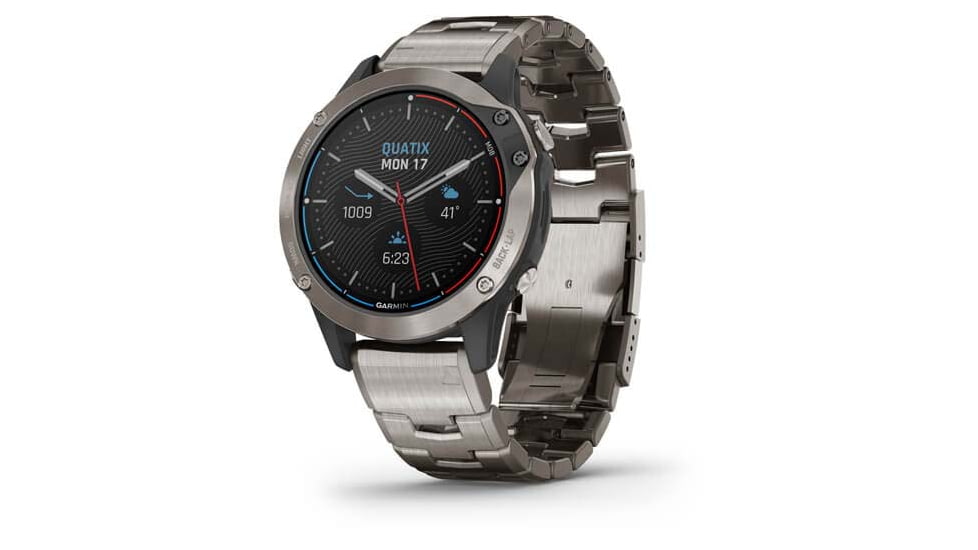 Garmin Quatix 6 Titanium Watch 47mm - Sapphire Edtion, w/ Ti Band, Gray, 010-02158-94
