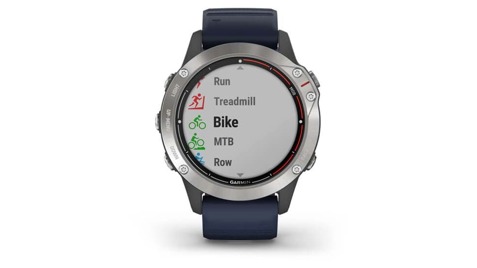 Garmin Quatix 6 Watch 47mm, w/Captain Blue Band, Gray, 010-02158-90