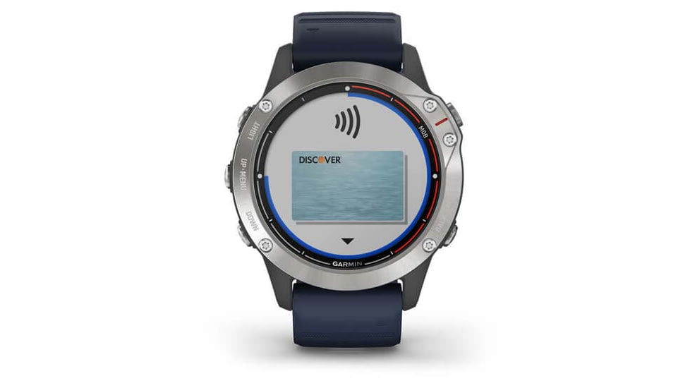 Garmin Quatix 6 Watch 47mm, w/Captain Blue Band, Gray, 010-02158-90