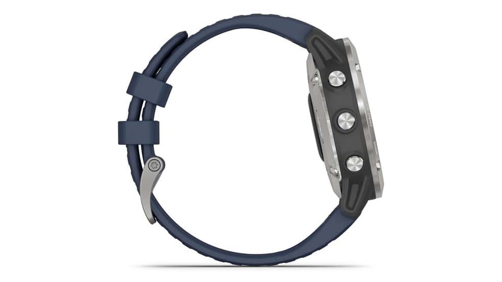 Garmin Quatix 6 Watch 47mm, w/Captain Blue Band, Gray, 010-02158-90