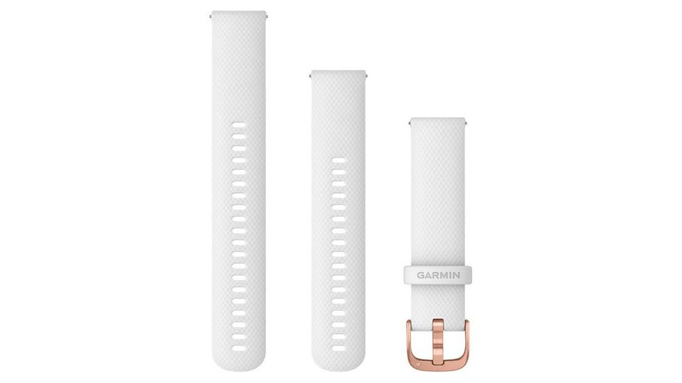 Garmin Quick Release Band, 20 mm, White Silicone w/Rose Gold Hardware, 010-12924-10